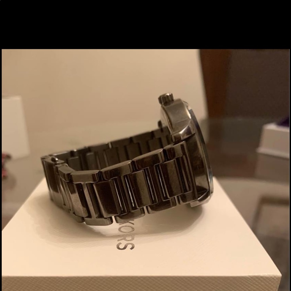 Michael Kors gun metal Pave watch